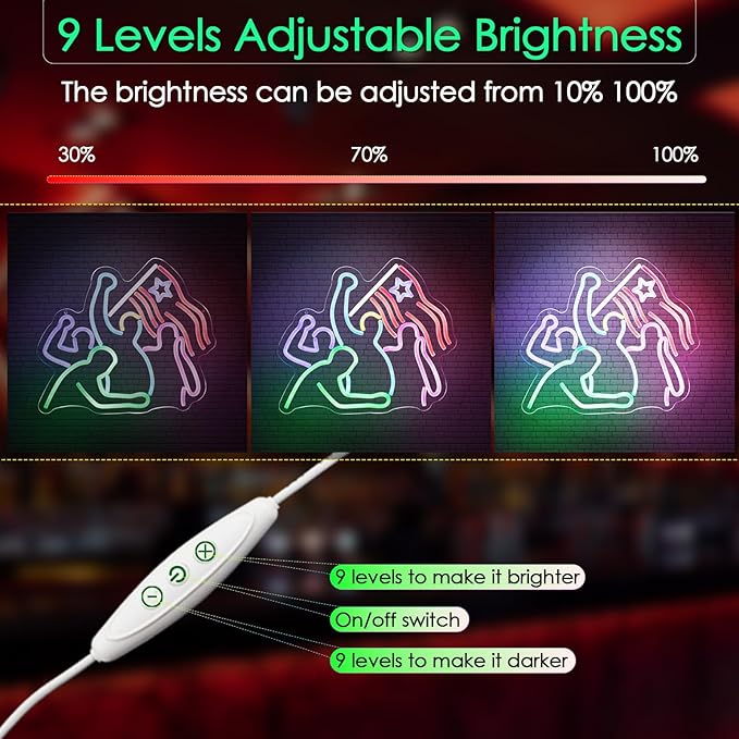 Donald Trum Fight Fight Fight, Neon Sign Led Lights for Wall Decor Neon LED Signs Room Light Up Signs Home Decorfor Bedroom Led USB Powered for Wall Decor Dimmable for Christmas Thanksgiving Birthday Party Girls Gifts with Dimmer (14.6* 12.6in)