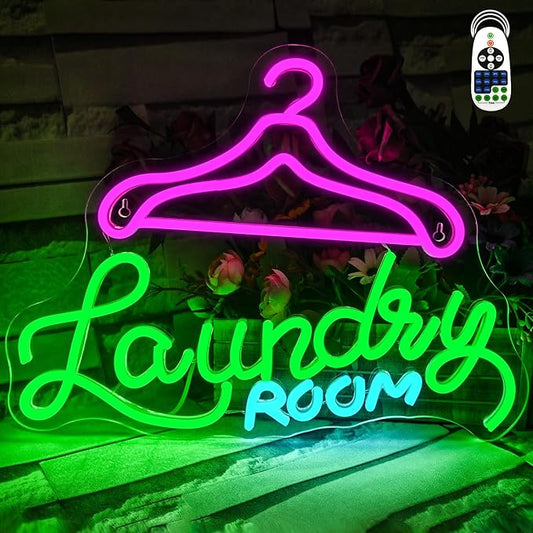 Laundry Room Neon Sign Wall Decor, Neon Sign Light for Wall, Neon Wall Decor, Led Neon Sign Wall, Neon Sign Wall for Home Laundromat Wash Room Shower Room Decor Gift