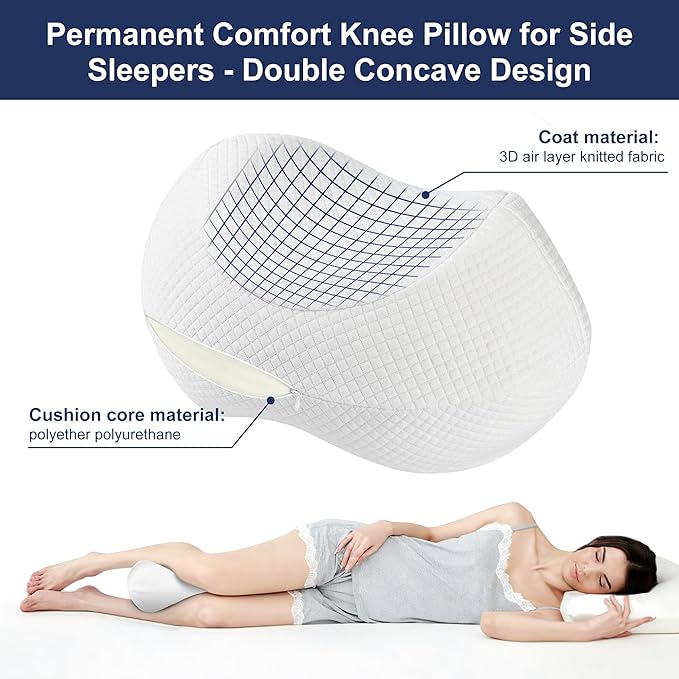 Memory Cotton Slow Rebound Beautiful Leg Pillow Clip Leg Pillow（White）