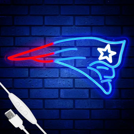 Football Team Neon Sign, Cool Light Up Dimmable Football Team Logo Hanging Led Neon Sign for Wall Decor, Man Cave, Garage, Party, Bar, Game Room Deco, Birthday Gift for Boys Fans