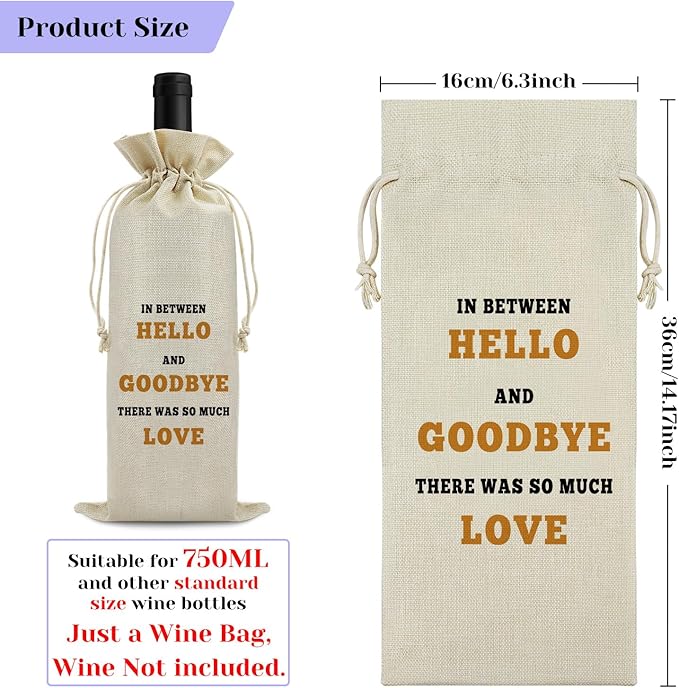 Coworker Leaving Gifts Retirement Gift for Coworker Funny Wine Bags New Job Gift Going Away Gift for Women Men Reusable Wine Gift Bag Friendship Farewell Gift for Friend Colleague Burlap Wine Wrap Bag