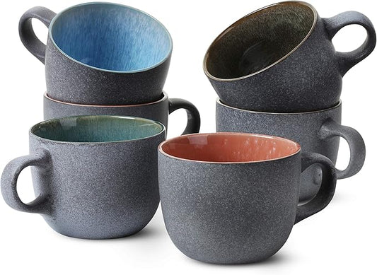 BTaT- Coffee Mug Set, Set of 6, 14 oz(415ml), Coffee Cup Set, Ceramic Coffee Cups, Coffee Mug Ceramic Set, Coffee Cup Sets, Mugs, Coffee Cups, Mugs for Coffee, Coffee Cups Set