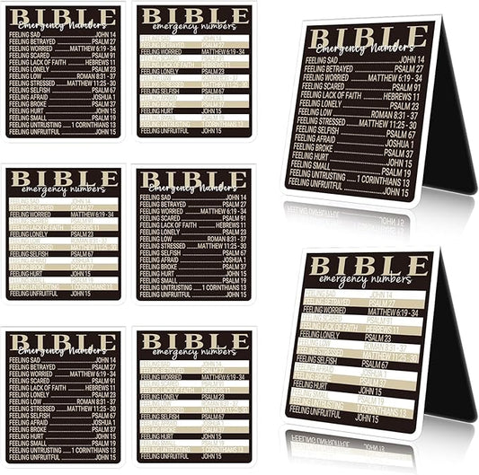 Bible Emergency Numbers Magnetic Bookmark - Wxiben 8Pcs Christian Book Mark Magnet Bible Verse Magnetic Bookmarks Religious Catholic Page Marker Clip for Sunday School Confirmation Gifts for Teen