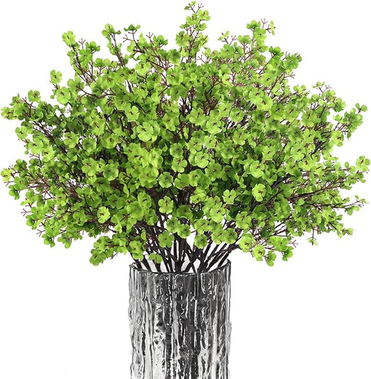 Babys Breath Artificial Flowers, 16 Bundles Green Real Touch Fake Flowers Silk Flowers Bulk for Vase Home Office Wedding Spring Indoor Outdoor Centerpiece Table Party Decorations