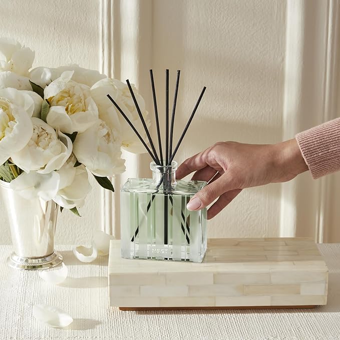 NEST New York Reed Diffuser, Wild Mint & Eucalyptus - 5.9 fl oz - Fragrance for Up to 90 Days - Reusable, Refillable Glass Holder - Includes 8 All-Natural Reed Sticks - Flame Free