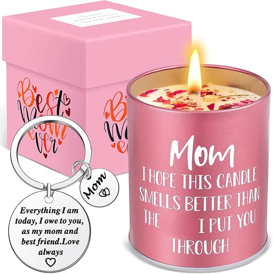Gifts for Mom from Daughter Son Mother's Day Gift Funny Mom Candle Keychain for Mothers Day Christmas Birthday Presents