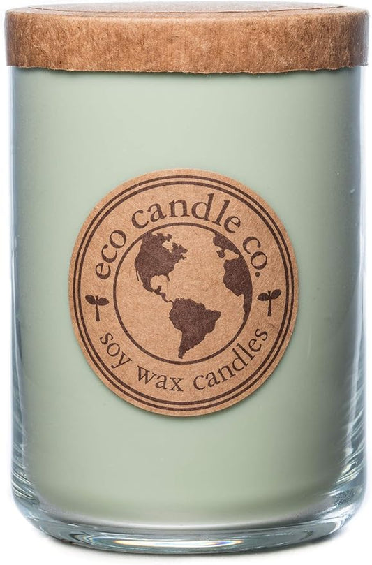 Eco Candle Co. Recycled Candle, Mother Earth, 26 oz. - Scents of Grass, Hay, Cypress, Patchouli, Sandalwood, & Tonka Bean - 100% Soy Wax, No Lead, Kraft Paper Label & Lid, Hand Made, Midwest Soybeans