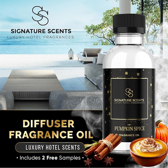 Luxury Hotel Diffuser Oil for Hotels and Homes - Aromatherapy Oils for use with an Essential Oil Diffuser at Home - Fragrance-Scent Diffuser Oil Blend (Pumpkin Spice) 4.05fl oz (120ml)