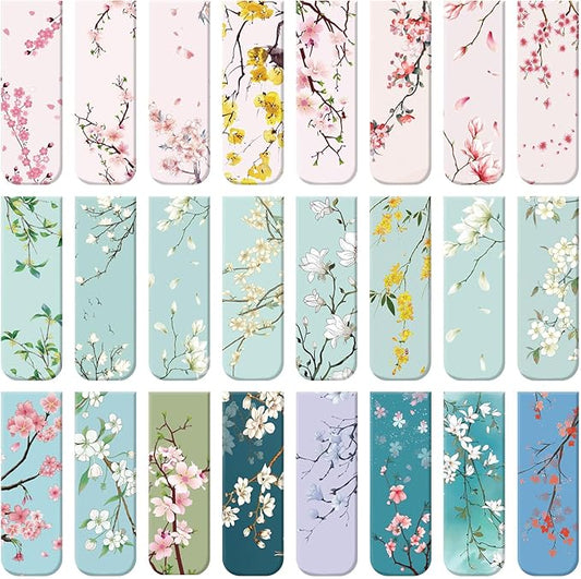 48 Pcs Magnetic Bookmarks, Floral Magnet Book Markers Magnetic Page Clip, Funny Magnet Page Markers for Teachers Students Women Reading