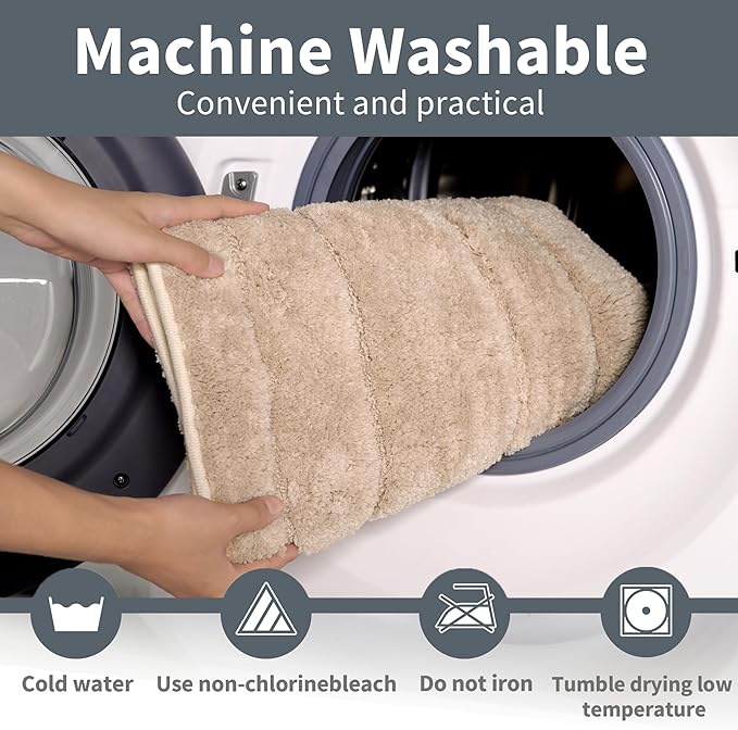 GRANNY SAYS Bathroom Rug Mat, Bath Mats for Bathroom Non-Slip, 24" x 36", Super Soft and Water Absorbent, Microfiber Bath Rugs, Machine Wash Dry, Large Rugs for Bath Floor, Khaki