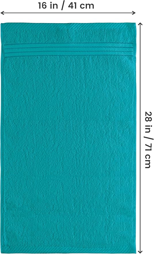 Utopia Towels 6 Piece Premium Hand Towels Set, (16 x 28 inches) 100% Ring Spun Cotton, Lightweight and Highly Absorbent Towels for Bathroom, Travel, Camp, Hotel, and Spa (Turquoise)