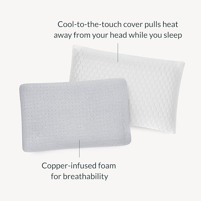 Leesa Ultra Cool Memory Foam Pillow, High Loft, Standard Size, Cooling Pillow, Side Sleeper Pillow, 30 Night Trial