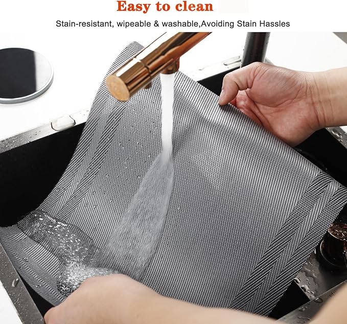 Placemats Set of 6,Washable,Heat and Stain Resistant Indoor/Outdoor Place mats, Vinyl Woven Non Slip Table Mats for Restaurant Table Protection, PVC Table Mats(Dark Gray, 6PCS)