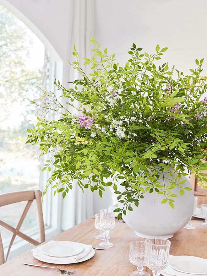 MISSPIN Artificial Flowers with Greenery Stems Faux Plants Indoor Branches for Tall Vase Ultra-Realistic, 12 Pcs Wedding Centerpieces, Home Decor & DIY Bouquets