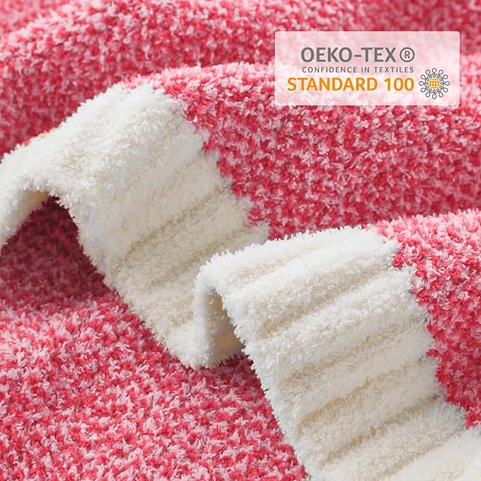 Snuggle Sac Hot Pink Throw Blanket for Couch, Pink Blanket Super Soft Microfiber Blankets Warm Cozy Knit Fuzzy Plush Lightweight Throws Gift for Women Girls, Hot Pink, 50x60 inches