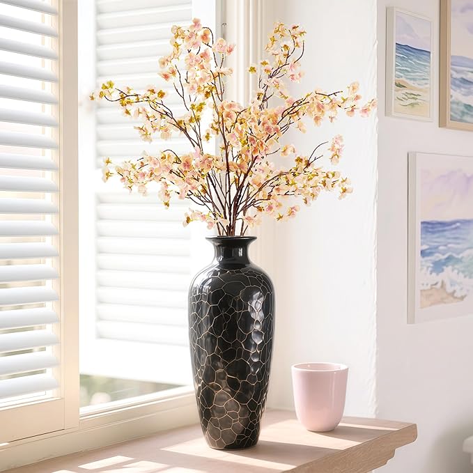 SITUMEIZI Artificial Cherry Blossom Branches Silk 40.58 Inch Faux Cherry Flowers Tall Stems for Home Wedding Bedroom Table Japanese Real Touch Vase Decoration(4Pcs,Champagne)