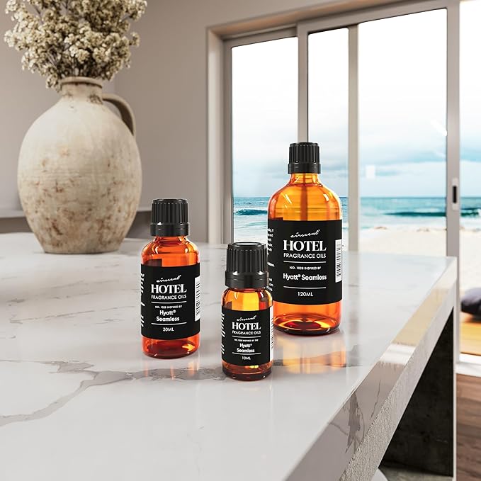 AirScent Hotel Diffuser Oil Inspired by The Hyatt Seamless Hotel Scent - Premium Fragrance Oil No. 1028 for Ultrasonic and Waterless Diffusers and Crafting - 120 mL, 4 fl oz Glass Bottle with Dropper