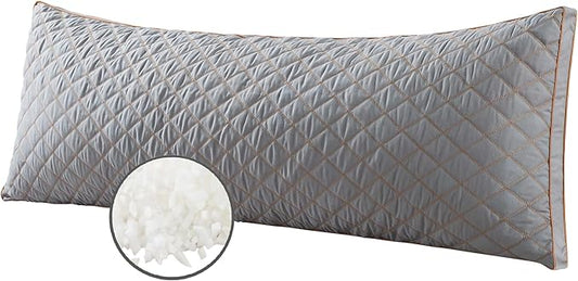 WhatsBedding Memory Foam Body Pillow for Adults, Long Body Pillow for Sleeping, Full Body Pillow for Bed - Dark Grey