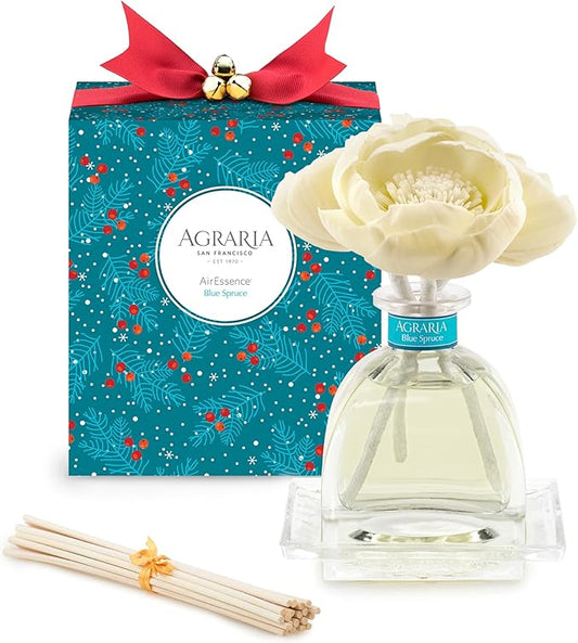 Agraria AirEssence Flower and Reed Diffuser Set, 7.4 oz, Handcrafted Sola Flower Botanical Scent Diffuser for Home, Scented Oil Gift Set