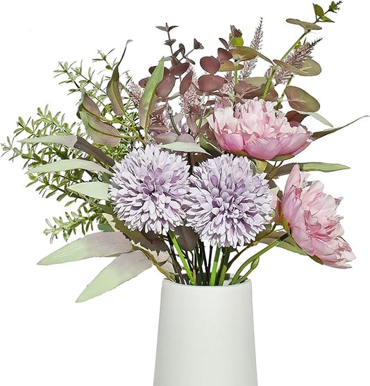 Mandy's Purple Artificial Ball Chrysanthemum 12 Stems Faux Flowers with Bendable Stems for DIY Wedding Centerpiece Fall Decor Home Arrangements