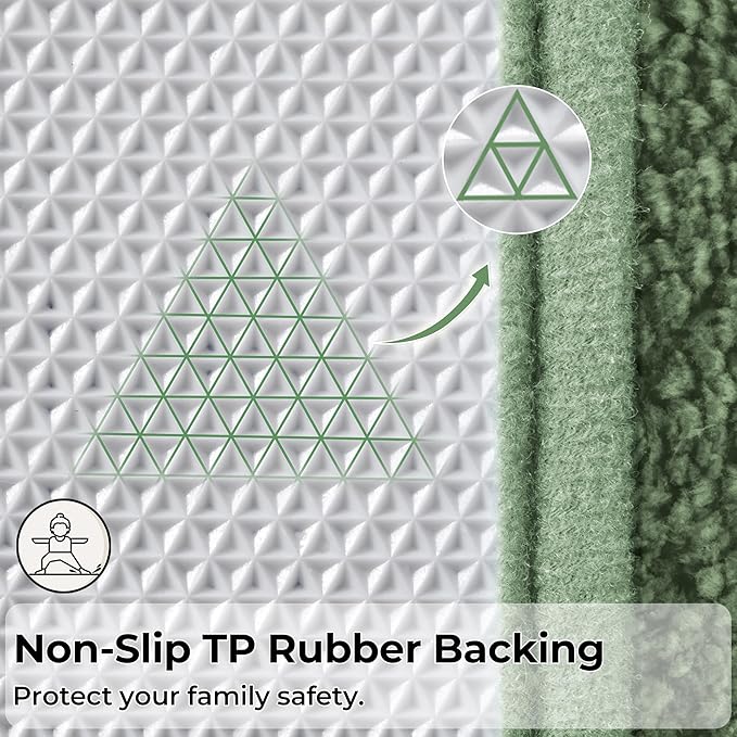 GRANNY SAYS Sage Green Bathroom Rugs Non Slip, 59" x 24", Small Bathroom Rugs Washable，Bath Mats for Floor, Microfiber Bath Mat for Tub, Absorbent Shower Rug