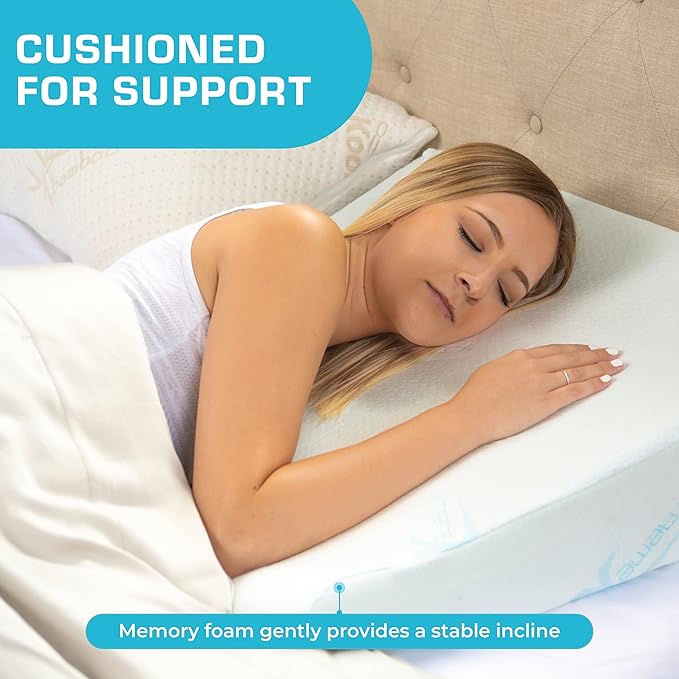 Xtreme Comforts Wedge Pillows - 7" Memory Foam Bed Wedge Pillow for Sleeping (1Pk)