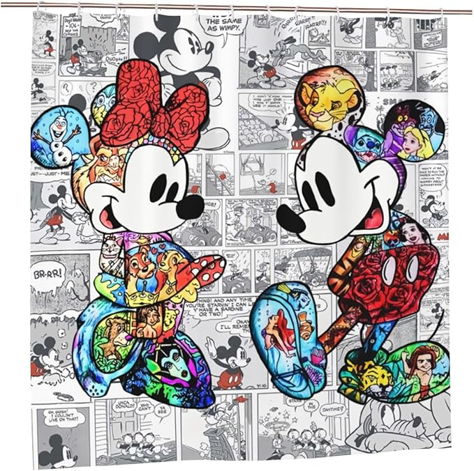 Cartoon Shower Curtain Bath Curtains Anime Theme Bathroom with Hooks 72X72 Inches (style3)
