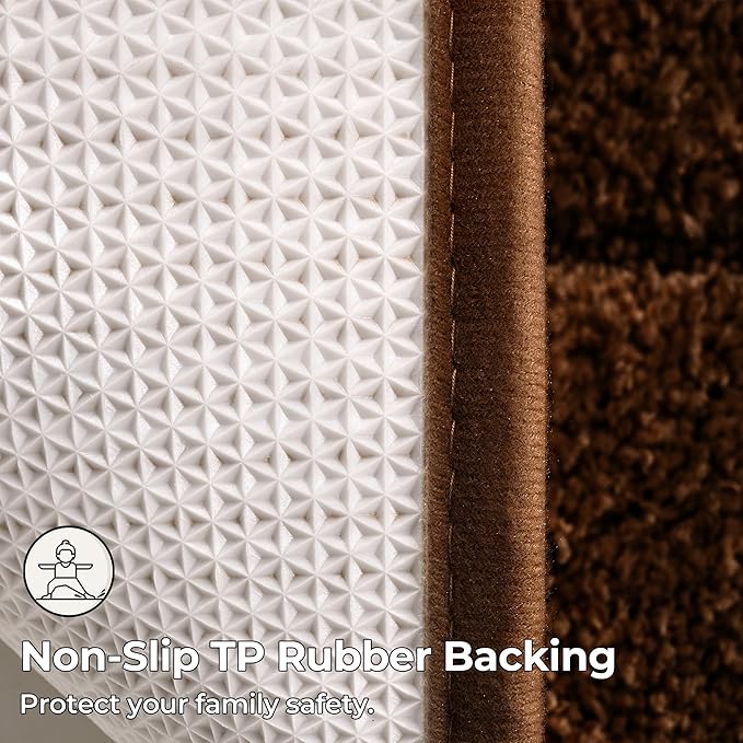 GRANNY SAYS Bathroom Rugs Non Slip 32" x 20", Bath Mats for Bathroom, Super Soft and Water Absorbent, Microfiber Washable Bath Rugs for Floor, Tub and Shower, Brown