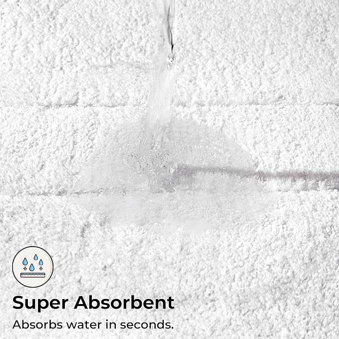 GRANNY SAYS White Bathroom Rugs Non Slip, 16" x 24", Bath Rugs for Bathroom Washable, Bath Mats for Bath Floor, Microfiber Bath Mat for Tub, Shower Mat for Floor, Absorbent Shower Rugs