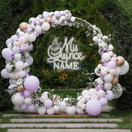 Mis Quince Name Neon Sign,Custom your name 15th Birthday Party Neon Light,Dimmable LED Mis Quince Party Decor,Sweet 15 Quince Party Sign,Gifts for Her and Lover