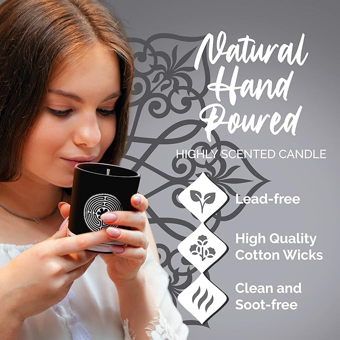 Jasmine Sandalwood Aromatherapy Candle, Earthy Scented Jar Candle, 7.6 oz, 50 Hour Burn Time