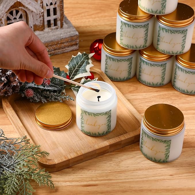 Coume 10 Set Thank You Gifts Candles Employee Appreciation 3.5 oz Christmas Scented Candles Bulk Inspirational Soy Wax Jar Candle Thank You Gifts for Team Coworkers Employee Teacher Volunteers