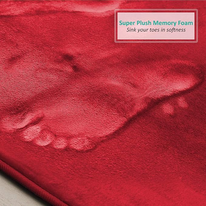 Clara Clark Bathroom Rugs, Velvet Memory Foam Bath Mat, Non-Slip Bath Rugs, Machine Wash, Dries Quickly, Ultra Soft Plush Bath Mats for Bathroom,
