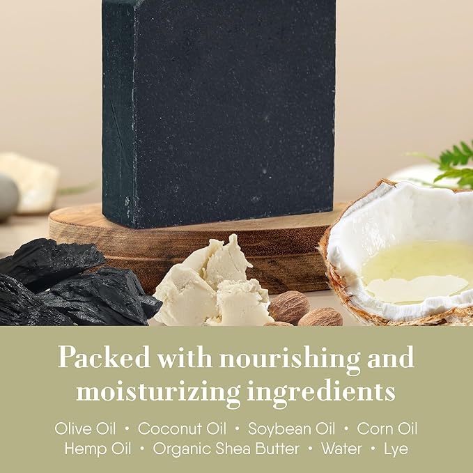 360Feel African Black Soap - Handcrafted Castile Soap Bar with Soothing Scent - Handmade with Essential Oil - Suitable Gift for Anniversaries, Weddings, and Holiday Stockings - Rich Lather