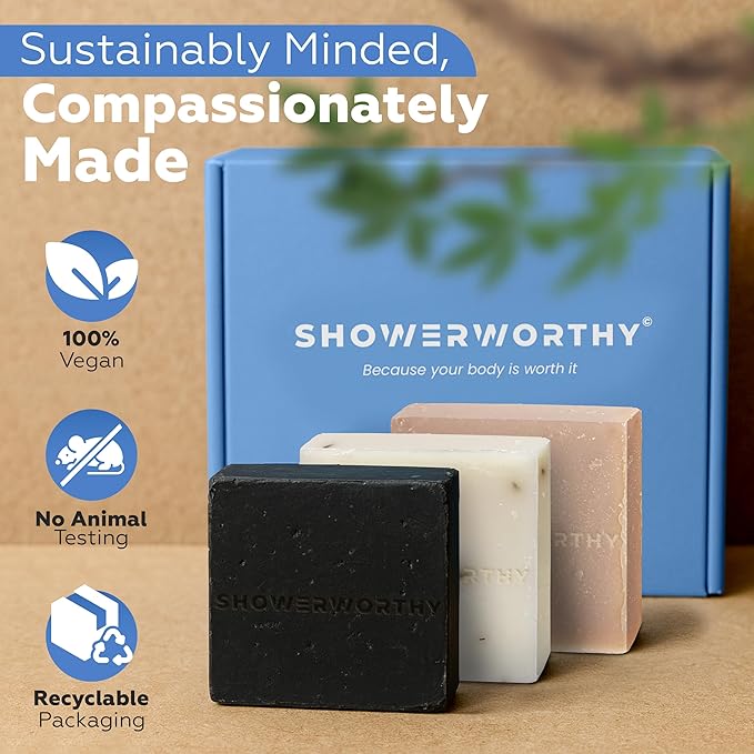 Plant-Based Natural Bar Soap Gift Set – 8 Handmade Soap Bars for Men & Women – Cold Process, Moisturizing Goat Milk, Shea Butter, Tea Tree, Charcoal, Coconut Oil – Dry & Sensitive Skin