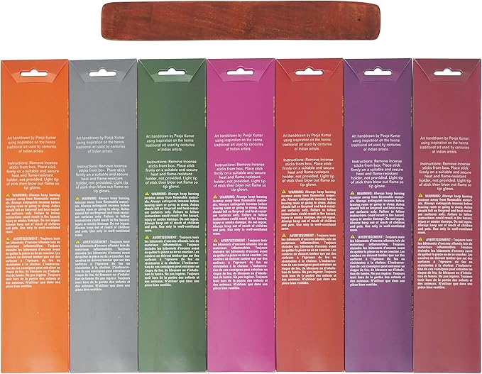 Hosley 140pack Assorted Incense Stick with Black Holder, Infused with Essential Oils. Ideal Gift for Wedding, Events, Aromatherapy, Spa, Reiki, Meditation, Bathroom Setting