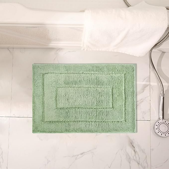 GRANNY SAYS Sage Green Bathroom Rugs Non Slip, 16" x 24", Small Bathroom Rug Washable，Bath Rugs for Shower Room，Bath Mats for Floor, Microfiber Bath Mat for Tub, Absorbent Shower Rug