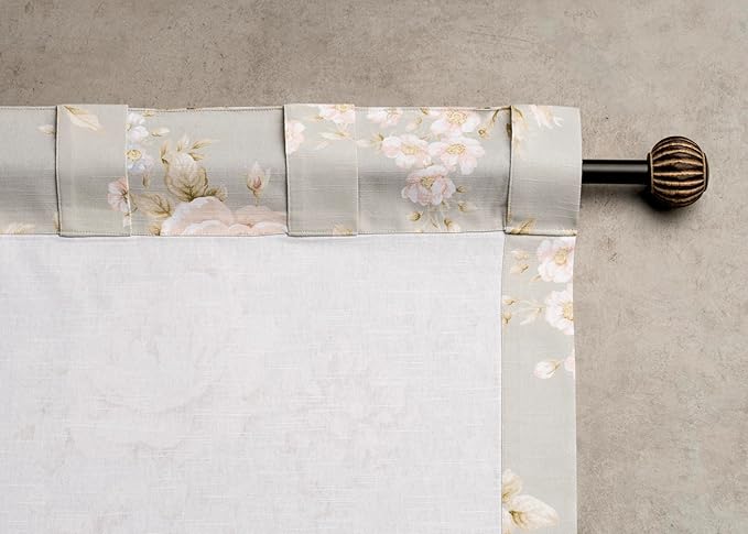 Maison d' Hermine Curtains for Living Room 100% Cotton 124 inch Length One Panel Light Filtering Curtains for Bedroom Windows with Rod and Loop Pockets Drapes (Newburry Pewter, 50" W x 124" L)