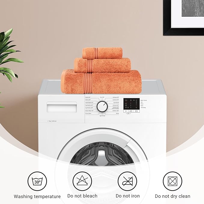 Superior Egyptian Cotton Bath Towel Set, Home Bathroom Towels, Master, Guest Bath, Decor Essentials, Quick Dry, Absorbent, Large Body Towels, Spa, Hotel, Resort, Adult, Kids, Set of 2, Caramel Brown