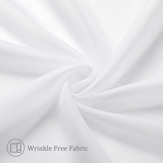 Aiyufeng 108 Inch White Sheer Window Curtains for Farmhouse, Rod Pocket Voile Window Treatment Vertical Panels for Study Room/Bedroom/Living Room, White, W40 x L108, 2 Panels