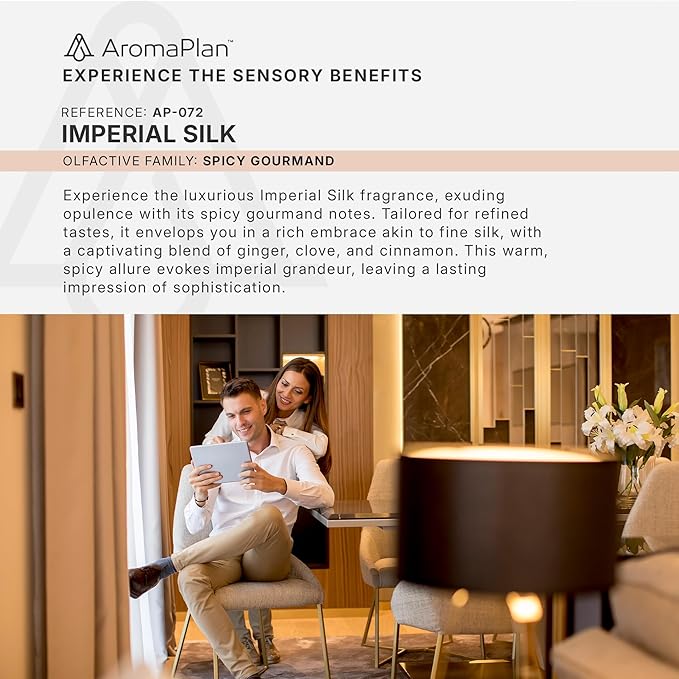 Aromaplan Hotel Scents Imperial Silk 5 Fl Oz (148ml), Home Luxury Aroma & Hotel Fragrance Diffuser Oil- Hotel Diffuser Oil for Aromatherapy- USA Made, Bigger Bottle, Bolder Aroma & Longer Lasting