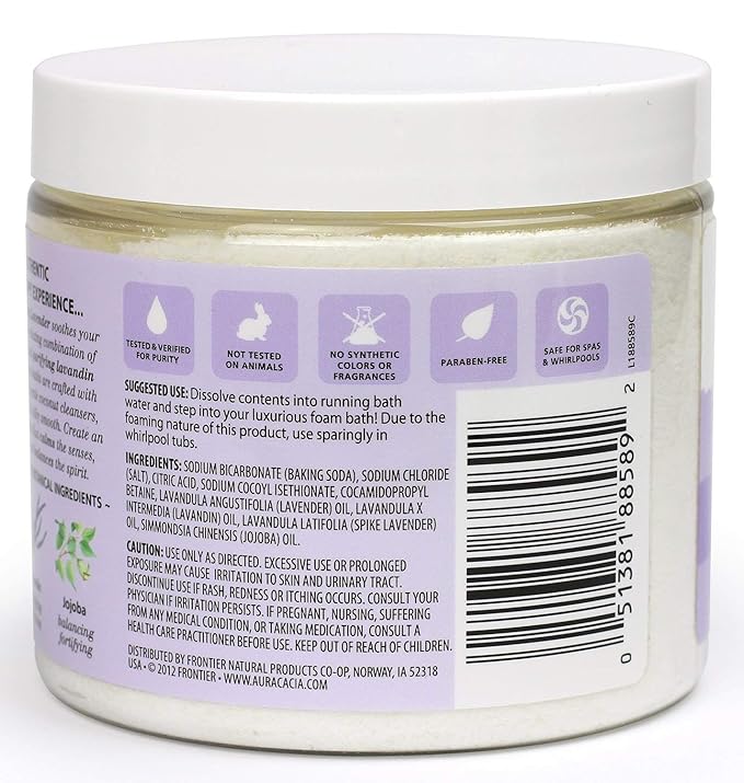 Aura Cacia Aromatherapy Foam Bath, Relaxing Lavender, 14 ounce jar