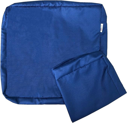 2 Pack 23X23X5 Inch Outdoor Water-Resistant Cushion Pillow Replacement Covers Only with Zipper for Patio Furniture, Sofa, Loveseat, Deep Seat Chair in Navy Color