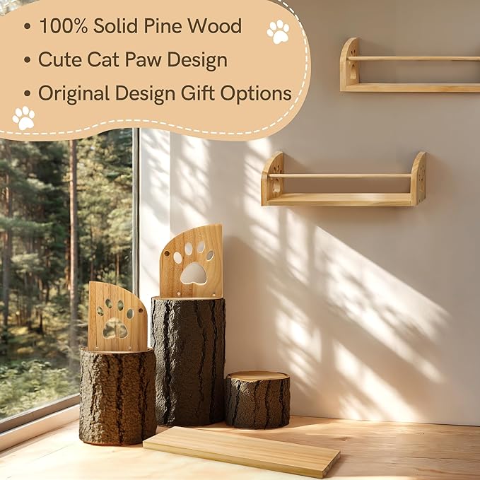 Gronda Nursery Floating Shelves 15.7 Inch, Natural Solid Pine Wood Kids Bookshelves Rustic Boho Decor Wall Mount Storage Organizer for Kids Room Playroom Study Room Living Room Bedroom