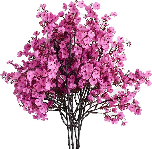 Mandy's Lavender Artificial Baby’s Breath Flowers 6 Bundles Silk Gypsophila with Bendable Stems for Fall Centerpiece Wedding Decor and Table Arrangements