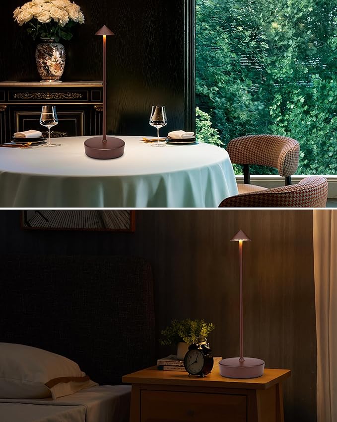 Rechargeable Cordless Table Lamp, 7000mAh Portable Led Table Light, Battery Operated Lamp Waterproof, Outdoor Table Lamp for Dining Restaurant Patio Bedroom Office