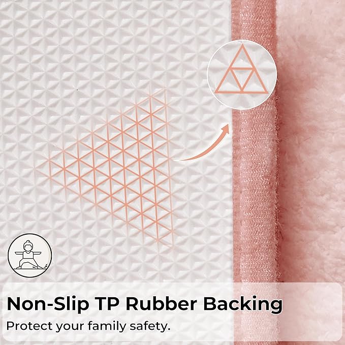 GRANNY SAYS Pink Bathroom Rugs Non Slip, 24" x 59", Large Bathroom Rugs Washable, Bath Rugs for Bath, Absorbent Bath Mats for Floor, Absorbent Shower Rug, Microfiber Bath Mat for Tub