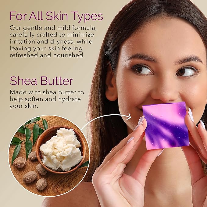 Handmade Natural Bar Soap Gift Set - 100% All Organic Vegan Bath Moisturizing Handmade Artisan Scented Cold Process Fragrant Soaps with Essential Oil - 4 Pack (Hydrangea)