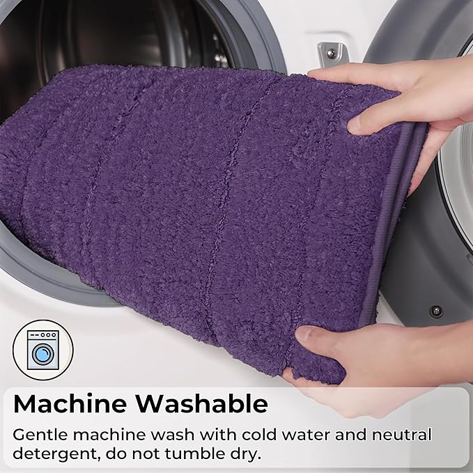 GRANNY SAYS Bathroom Rug Mat,59" x 24" Bath Mats for Bathroom Non-Slip, Super Soft and Water Absorbent, Microfiber Bath Rugs, Machine Wash Dry, Large Bath Rugs for Floor, Purple
