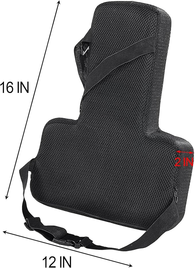HOMBYS Lumbar Support Pillow for Office Chair-Seat Cushion for Back Support, Improved Sitting Posture and Upper/Lower Back Pain Relief for Desk Chairs, Car Seats and Airplanes (Black, 16"x12"x2")